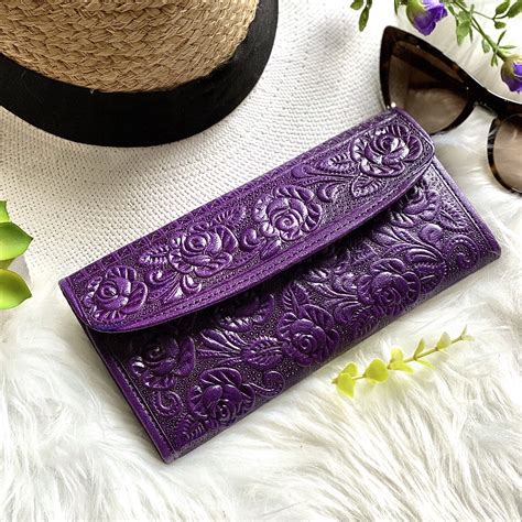 purple designer wallets for women